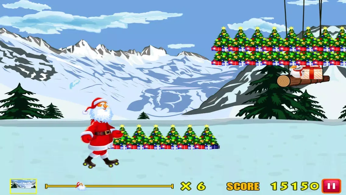 Ảnh chụp màn hình của Amazing Santa Racing Skateboard Game