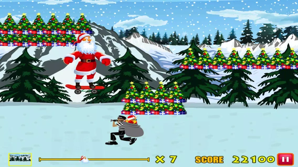 Ảnh chụp màn hình của Amazing Santa Racing Skateboard Game