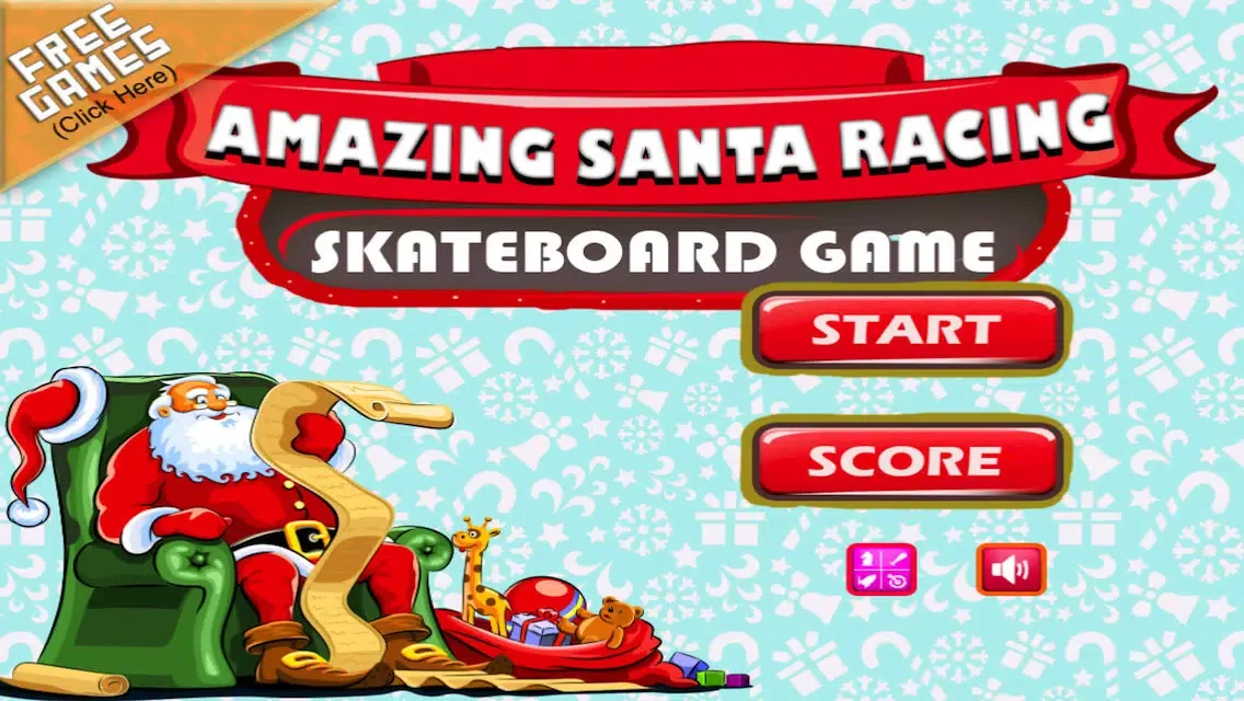 Ảnh chụp màn hình của Amazing Santa Racing Skateboard Game