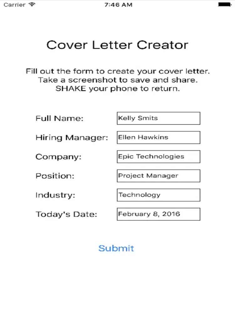 Cover Letter Creator iPad  سکرین شاٹس