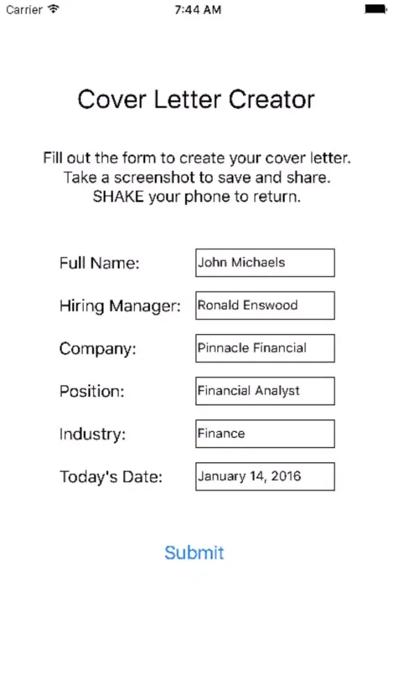 Cover Letter Creator سکرین شاٹس