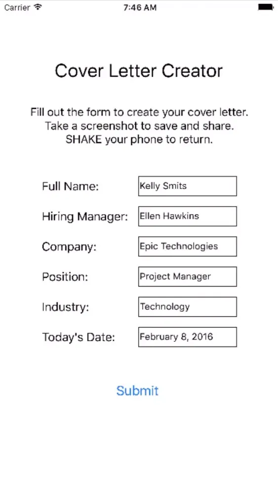 Cover Letter Creator سکرین شاٹس