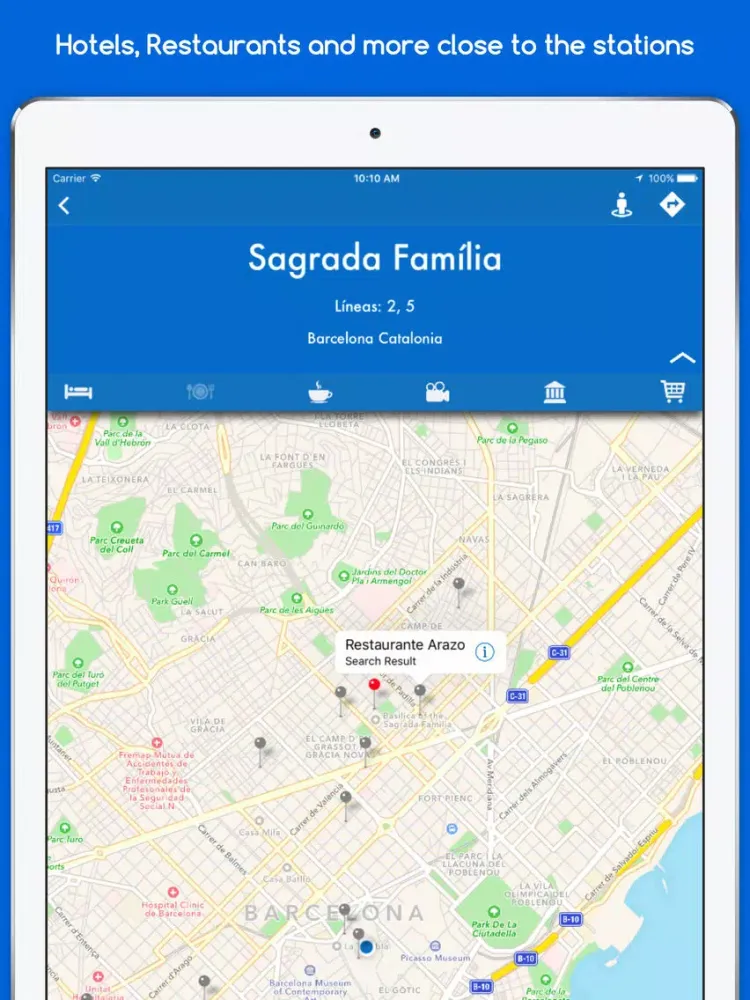 Tangkapan skrin EasyMetro TMB Barcelona - The Barcelona Metro iPad 