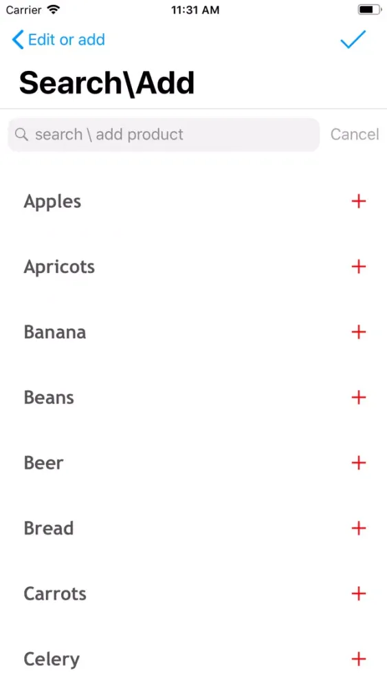 Ảnh chụp màn hình của QuickList simple Shopping List