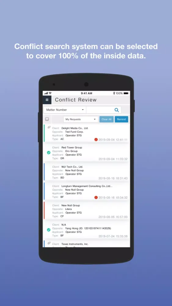 Captures d'écran de MATTEROOM Conflict Search