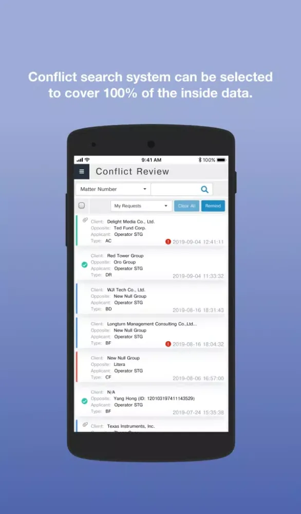 Captures d'écran de MATTEROOM Conflict Search