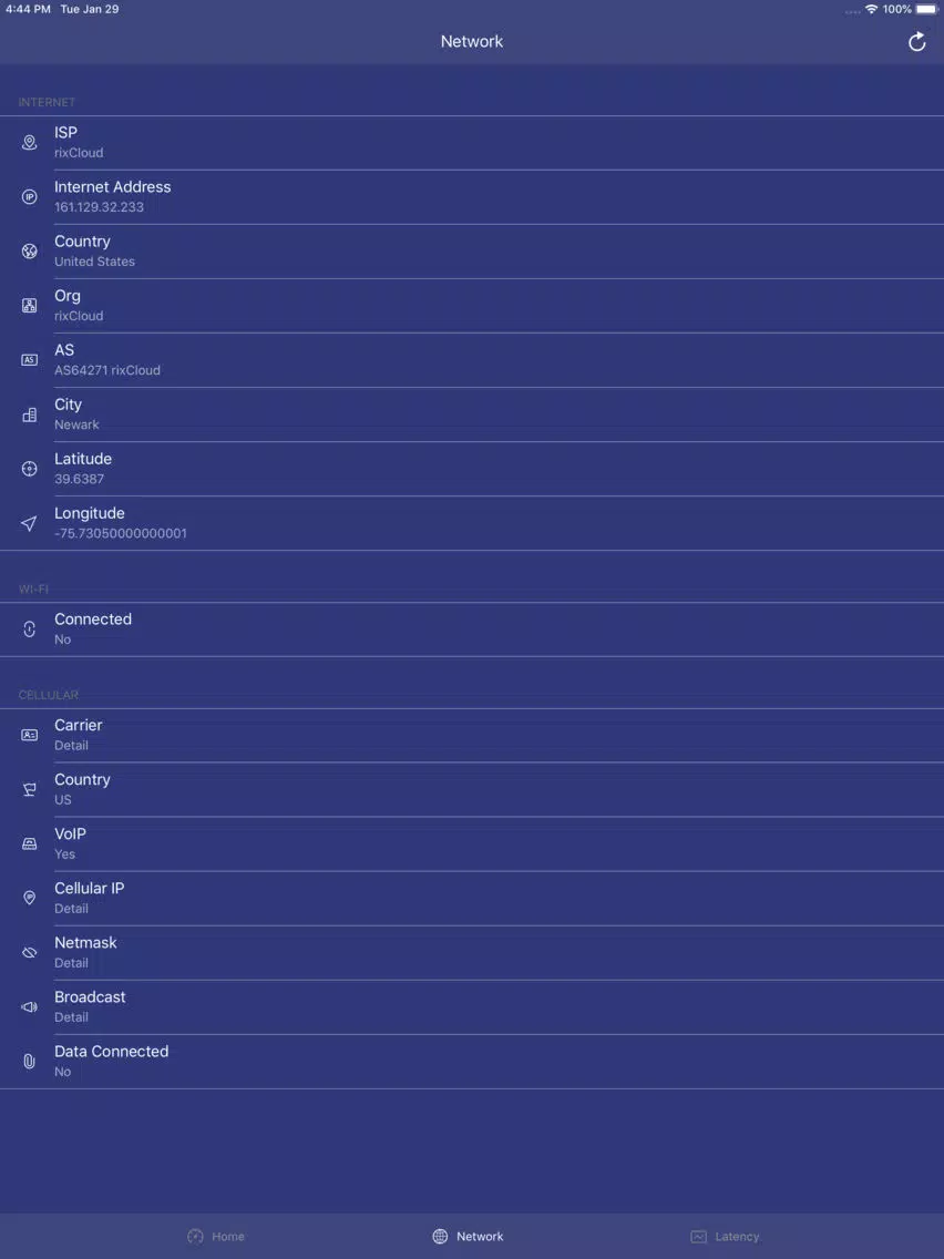Captures d'écran de Astrill-Speed APN wifi Testing iPad 