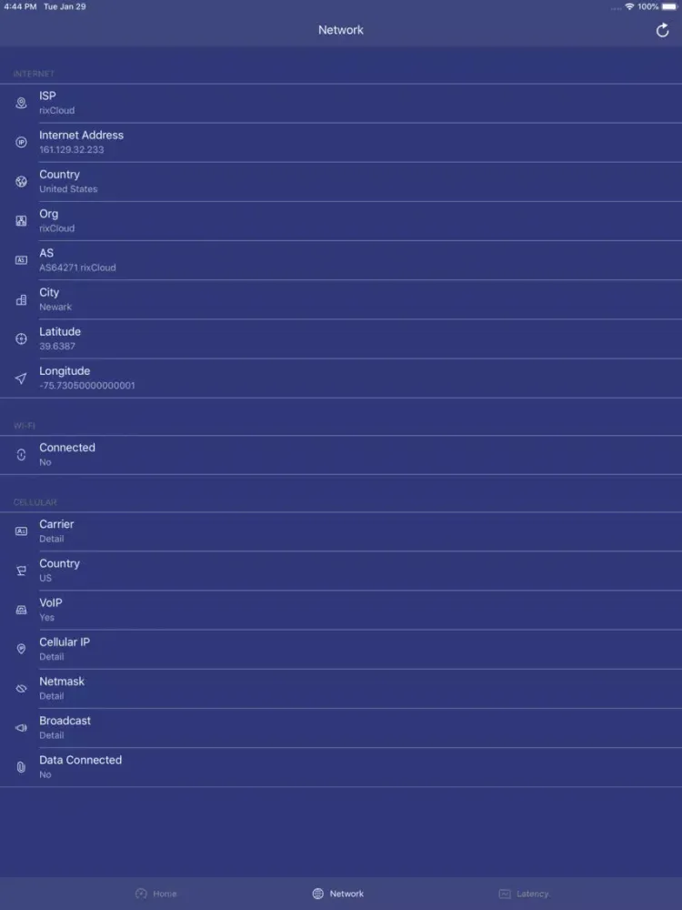 صور Astrill-Speed APN wifi Testing iPad 