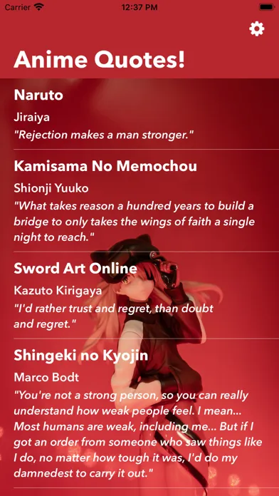 Capturas de tela do Anime Quotes!