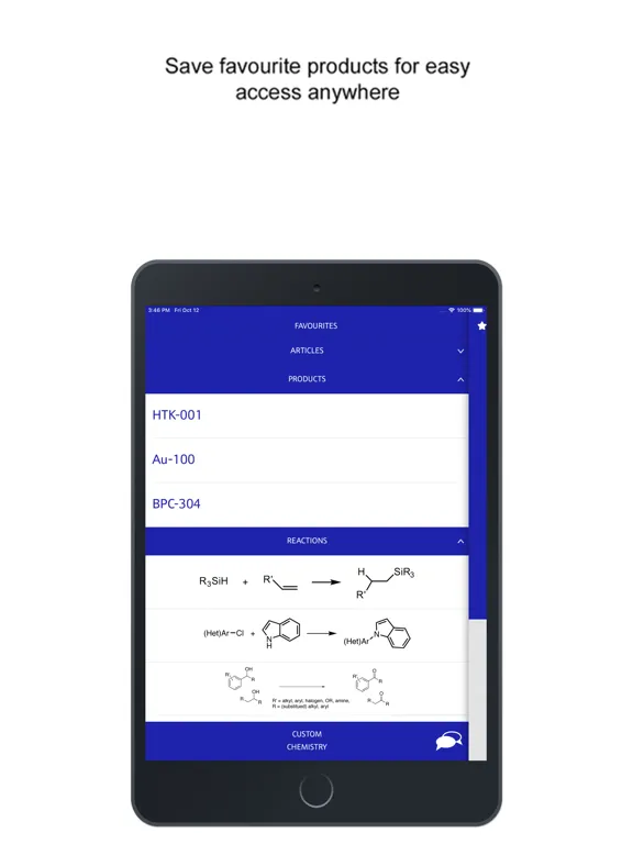 Catalytic Reaction Guide iPad  Screenshots