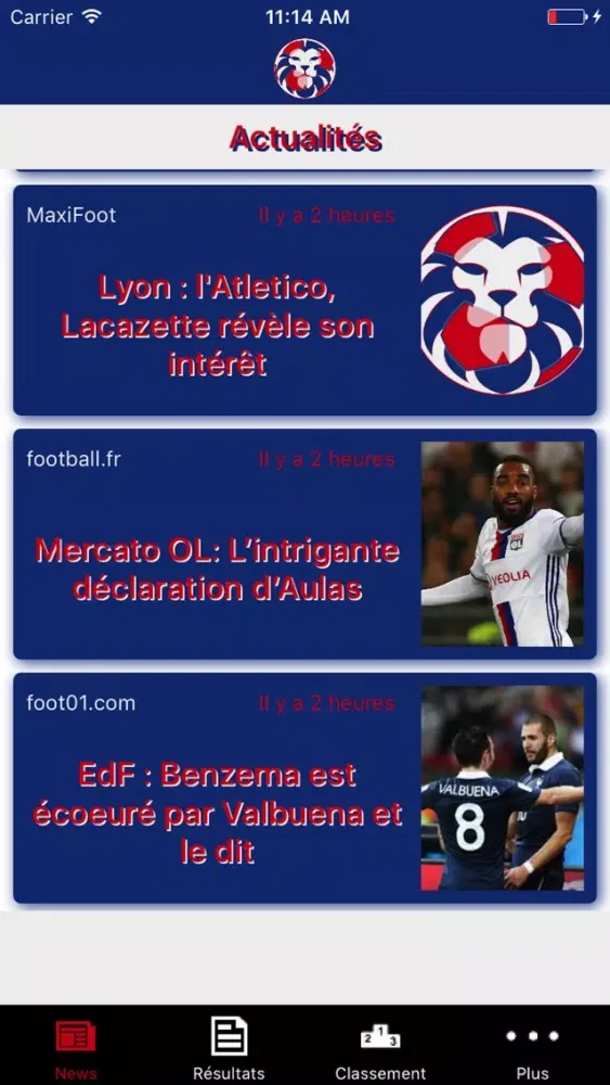 Lyon Foot سکرین شاٹس