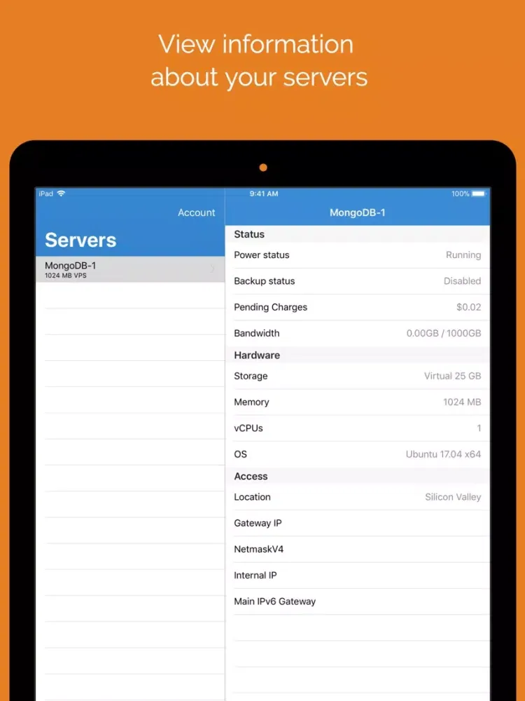 Vulture - Manager for Vultr iPad  Ekran Görüntüleri