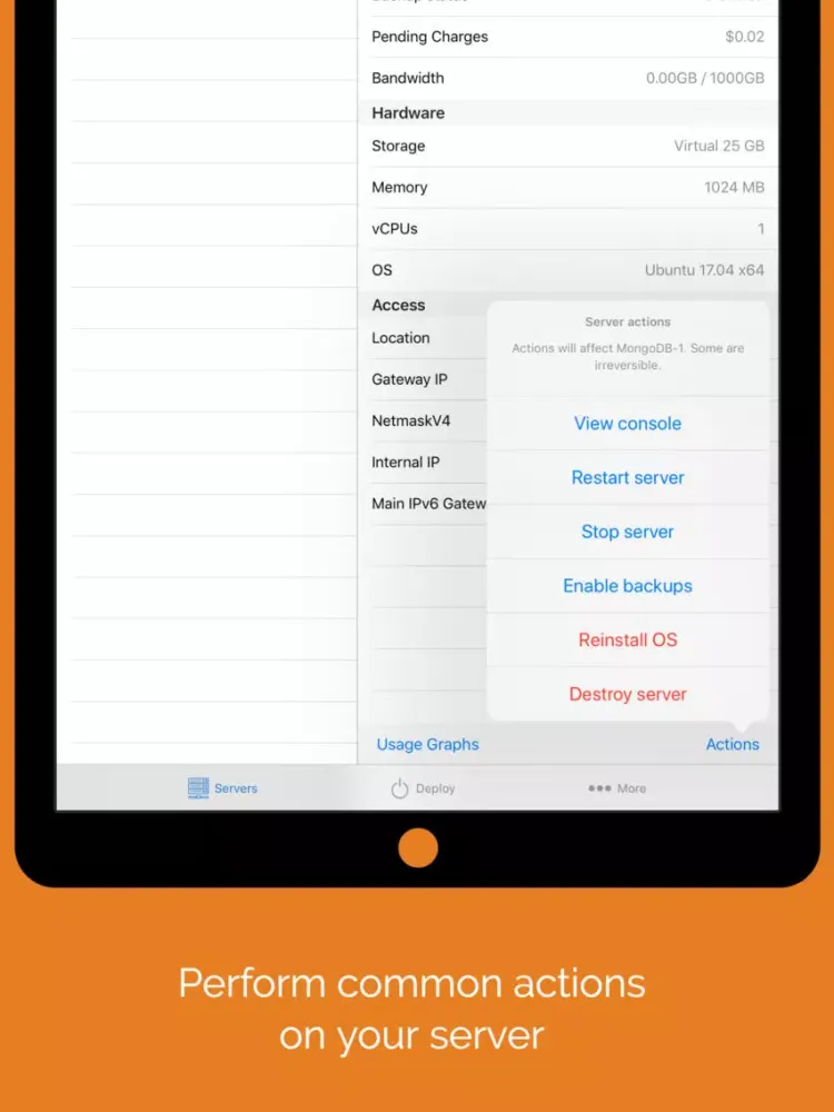 Vulture - Manager for Vultr iPad  Ekran Görüntüleri