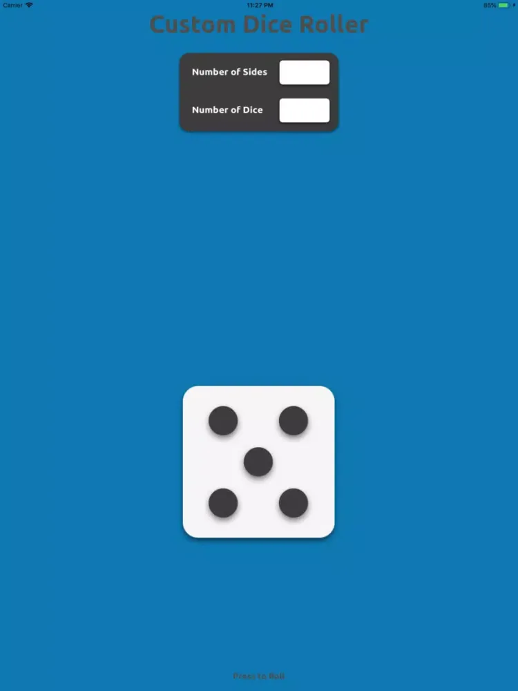 Tangkapan layar Custom Dice Roller iPad 