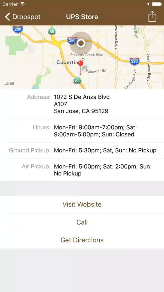 Capturas de pantalla de Dropspot - Find UPS Locations