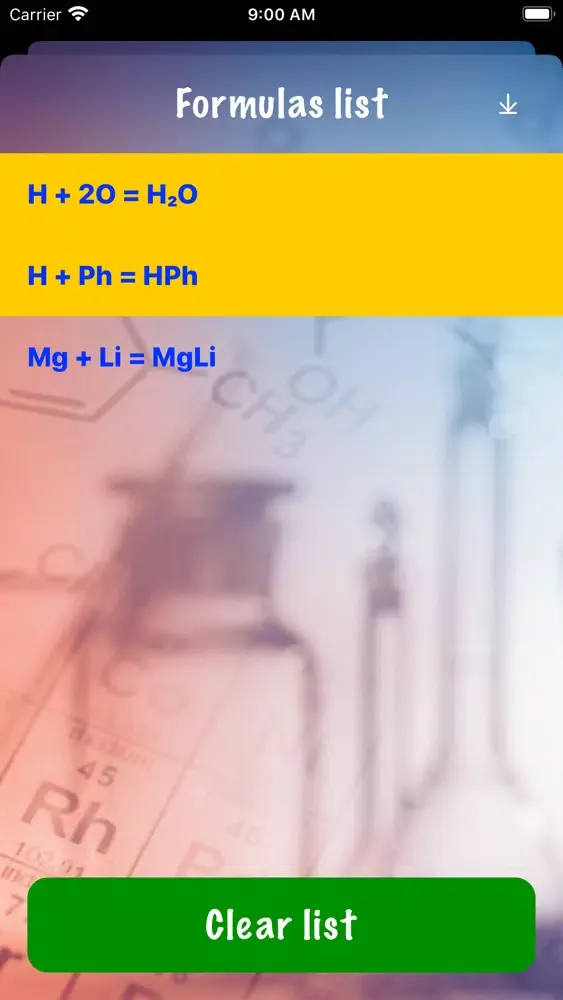 ภาพหน้าจอของ Drawing up a chemical formula
