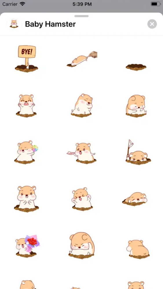 Baby Hamster Animated Stickers سکرین شاٹس