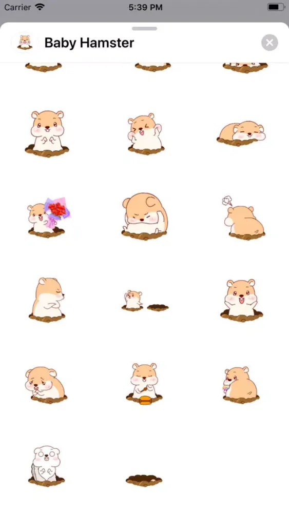 Baby Hamster Animated Stickers سکرین شاٹس
