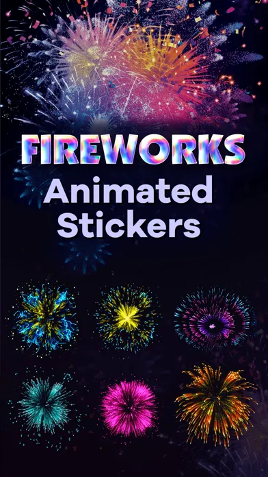 Animated Fireworks: Stickers سکرین شاٹس