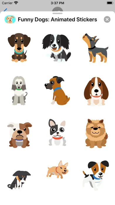 Tangkapan skrin Funny Dogs: Animated Stickers
