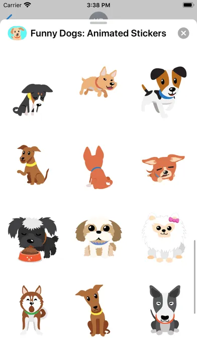 Tangkapan skrin Funny Dogs: Animated Stickers