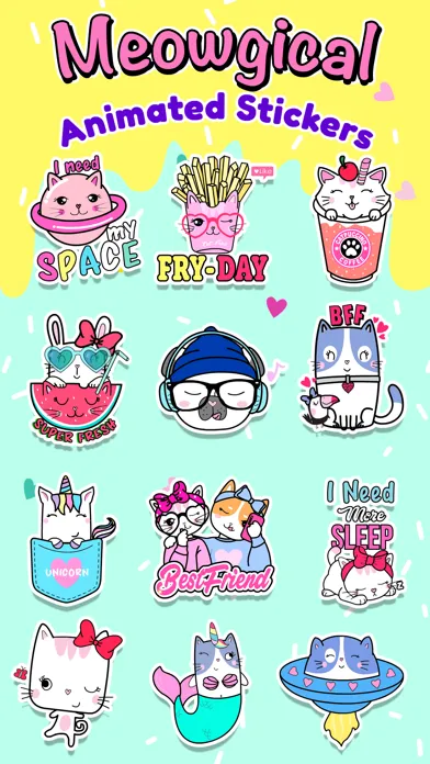 Capturas de tela do Meowgical: Animated Stickers