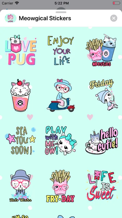 Capturas de tela do Meowgical: Animated Stickers
