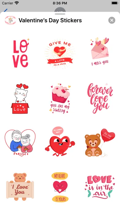ภาพหน้าจอของ Valentine’s Day Stickers ⋆