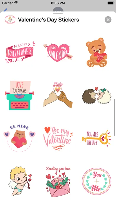 ภาพหน้าจอของ Valentine’s Day Stickers ⋆