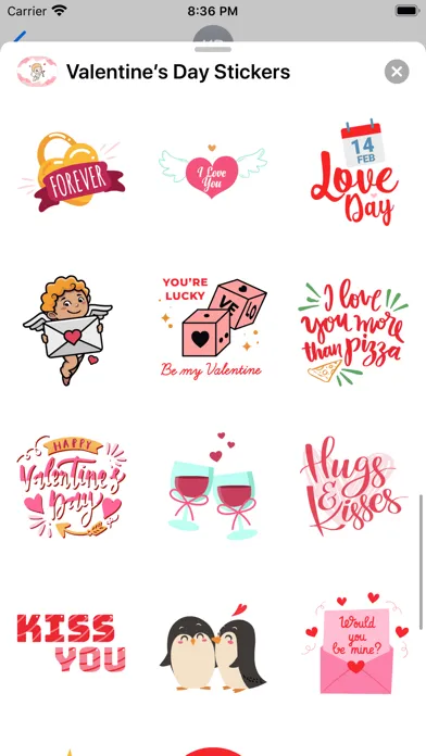 ภาพหน้าจอของ Valentine’s Day Stickers ⋆