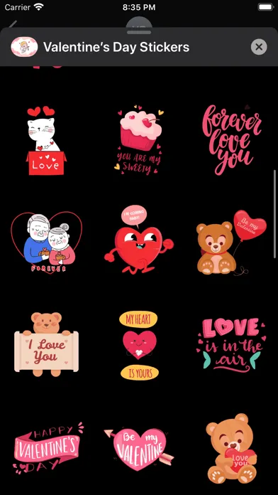 ภาพหน้าจอของ Valentine’s Day Stickers ⋆