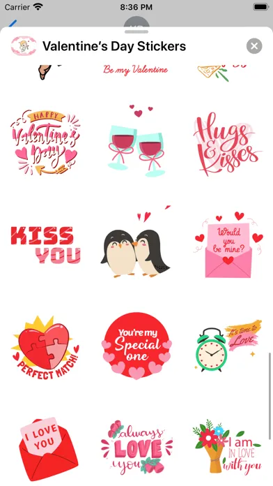ภาพหน้าจอของ Valentine’s Day Stickers ⋆