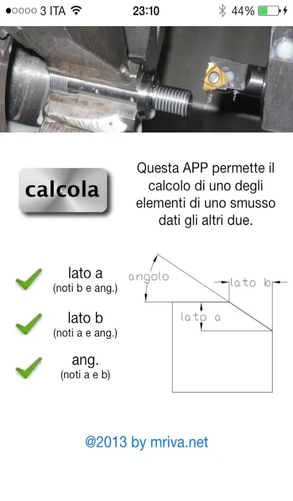 calcolo delle dimensioni di uno smusso Screenshots