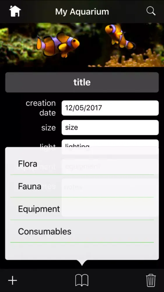 aQuarium organizer Screenshots