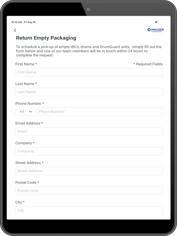 Mauser Packaging Solutions iPad  スクリーンショット