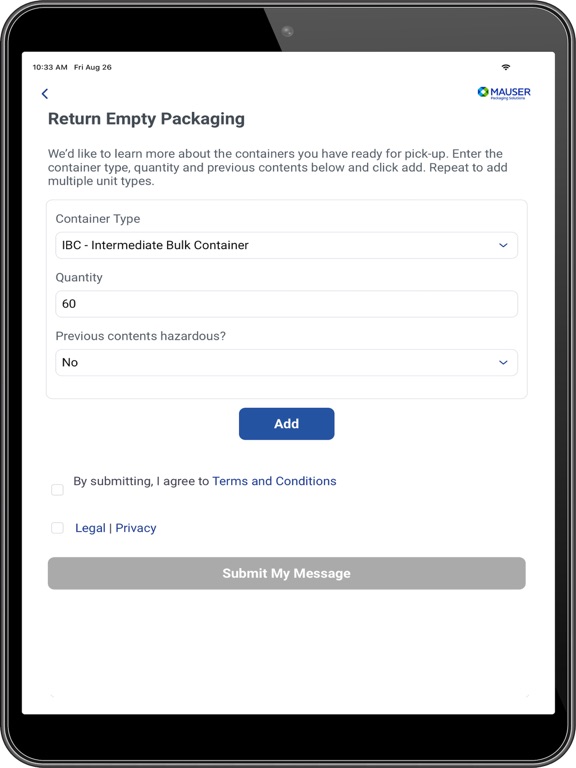 Mauser Packaging Solutions iPad  スクリーンショット