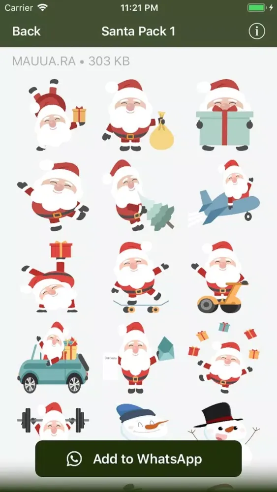 Capturas de tela do Santa Claus Stickerzzz