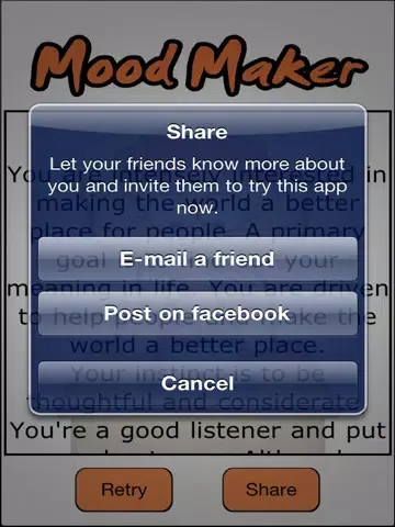 ภาพหน้าจอของ My Mood Maker iPad 