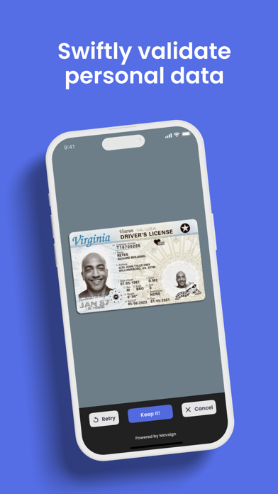 Tangkapan skrin Mavsign 2.0 - Instore IDCheck