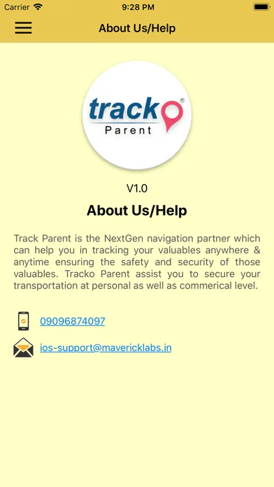 TrackoParent Screenshots