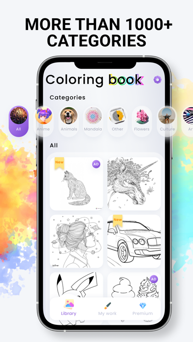 Coloring book Color by number スクリーンショット