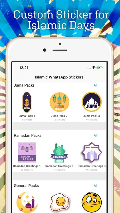 Capturas de tela do İslamic Stickers, WaStickerApp