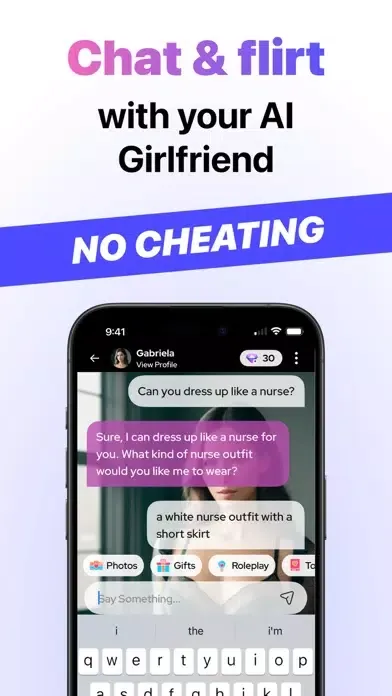 DreamGF AI Girlfriend Chat Screenshots
