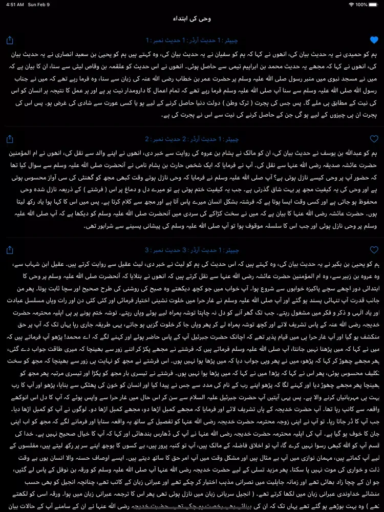 Sahih Bukhari Hadith iPad  スクリーンショット