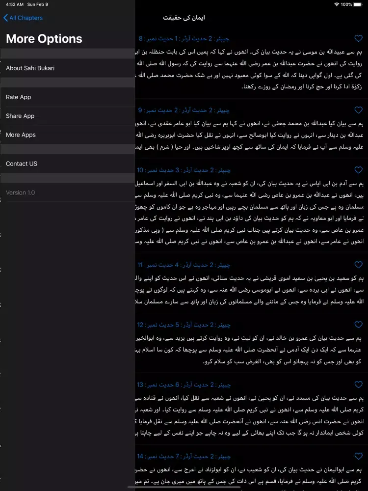 Sahih Bukhari Hadith iPad  スクリーンショット