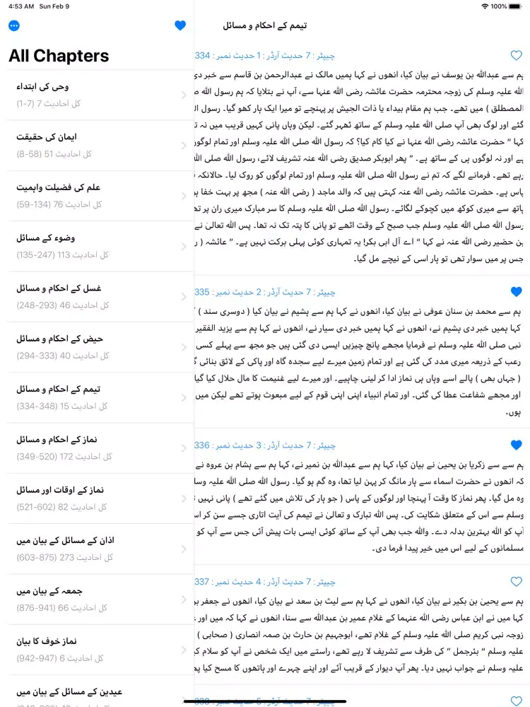 Sahih Bukhari Hadith iPad  スクリーンショット