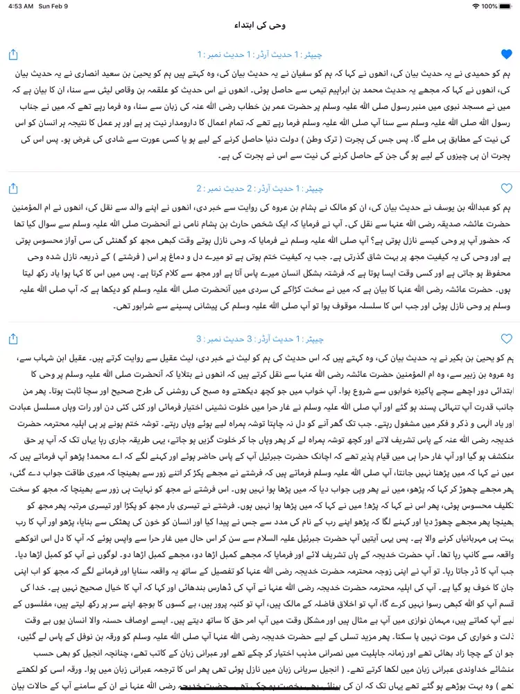 Sahih Bukhari Hadith iPad  スクリーンショット