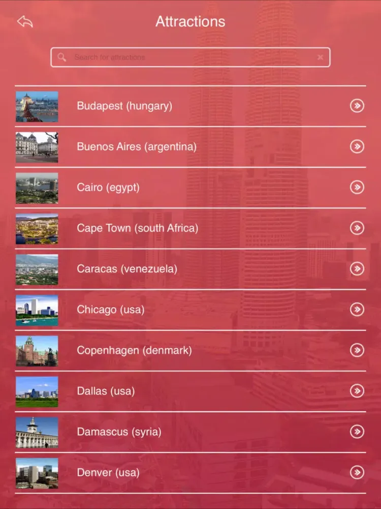 Ảnh chụp màn hình của Famous Cities iPad 