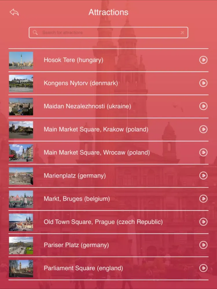 Famous Squares in Europe iPad  Screenshots