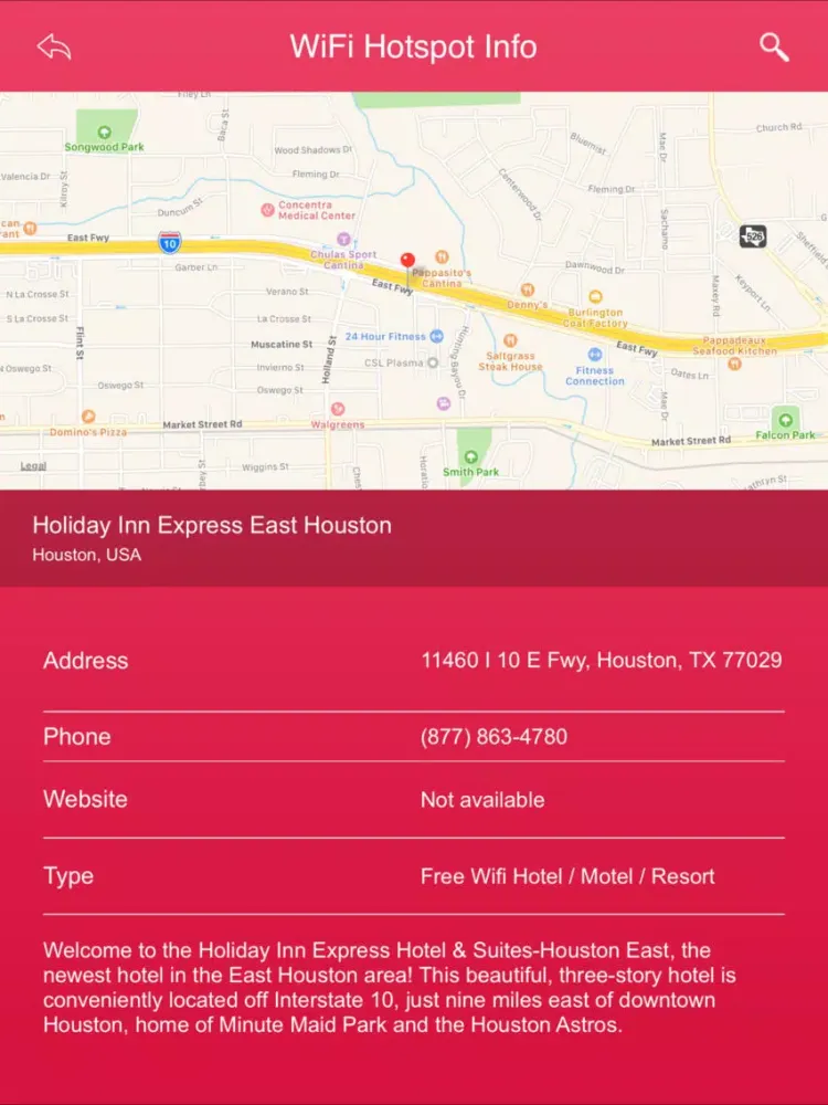 Tangkapan skrin Houston Wifi Hotspots iPad 